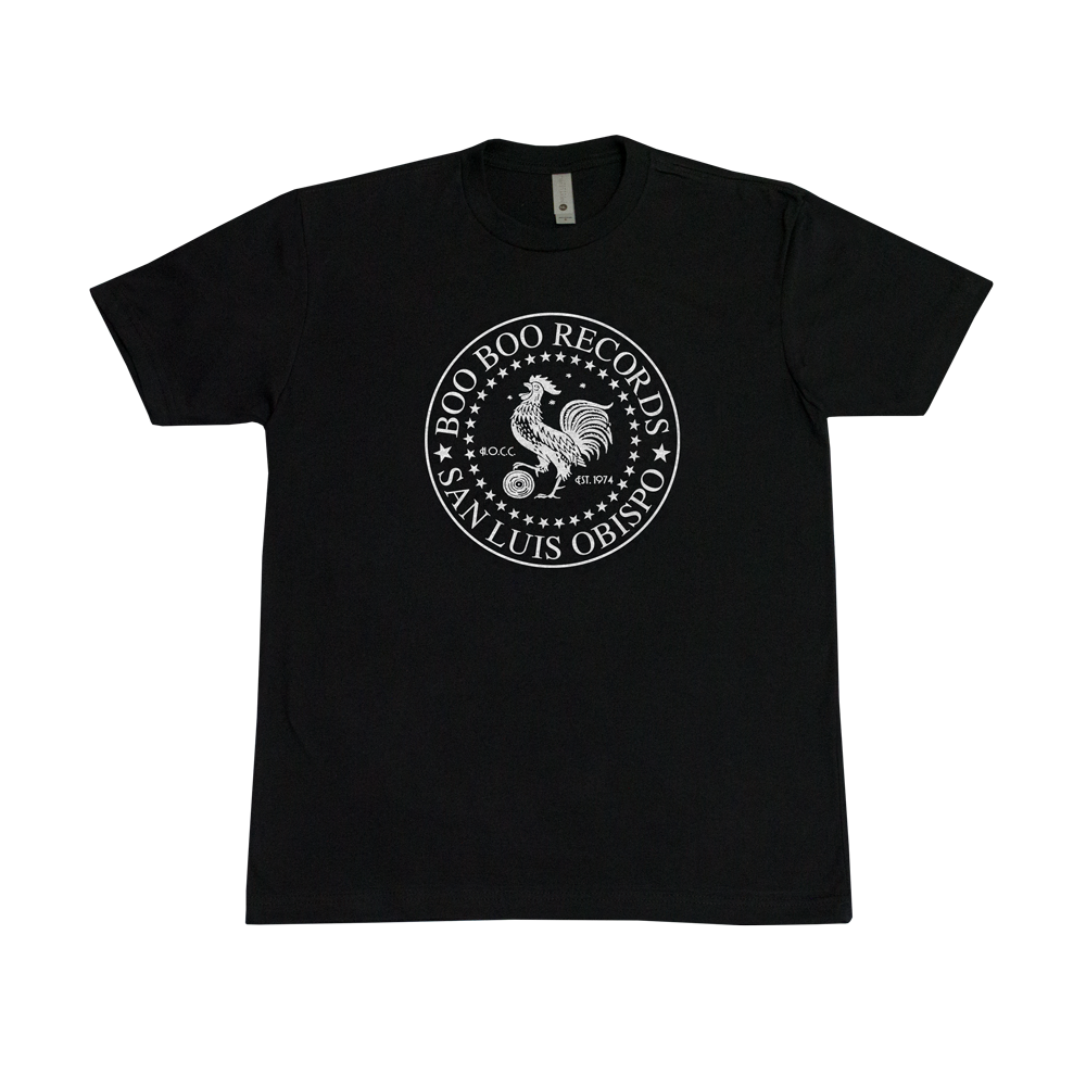 Men's 100% Cotton Boo Boo Records Seal T-Shirt (Black)