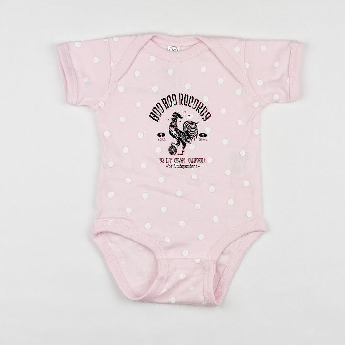 Infant Onesie (pink w/ white polka dots)