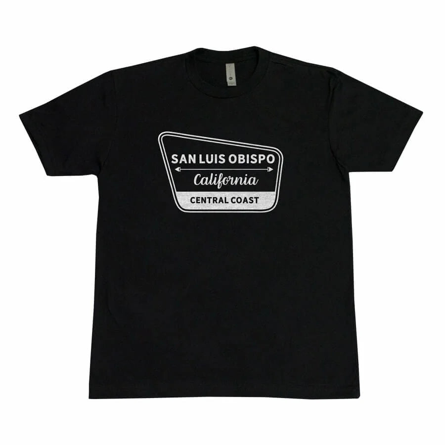Throwback SLO – Men’s Black Tee