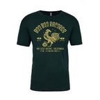Men's 100% Cotton T-Shirt (Boo Boo Records, Forest Green with Gold Logo)