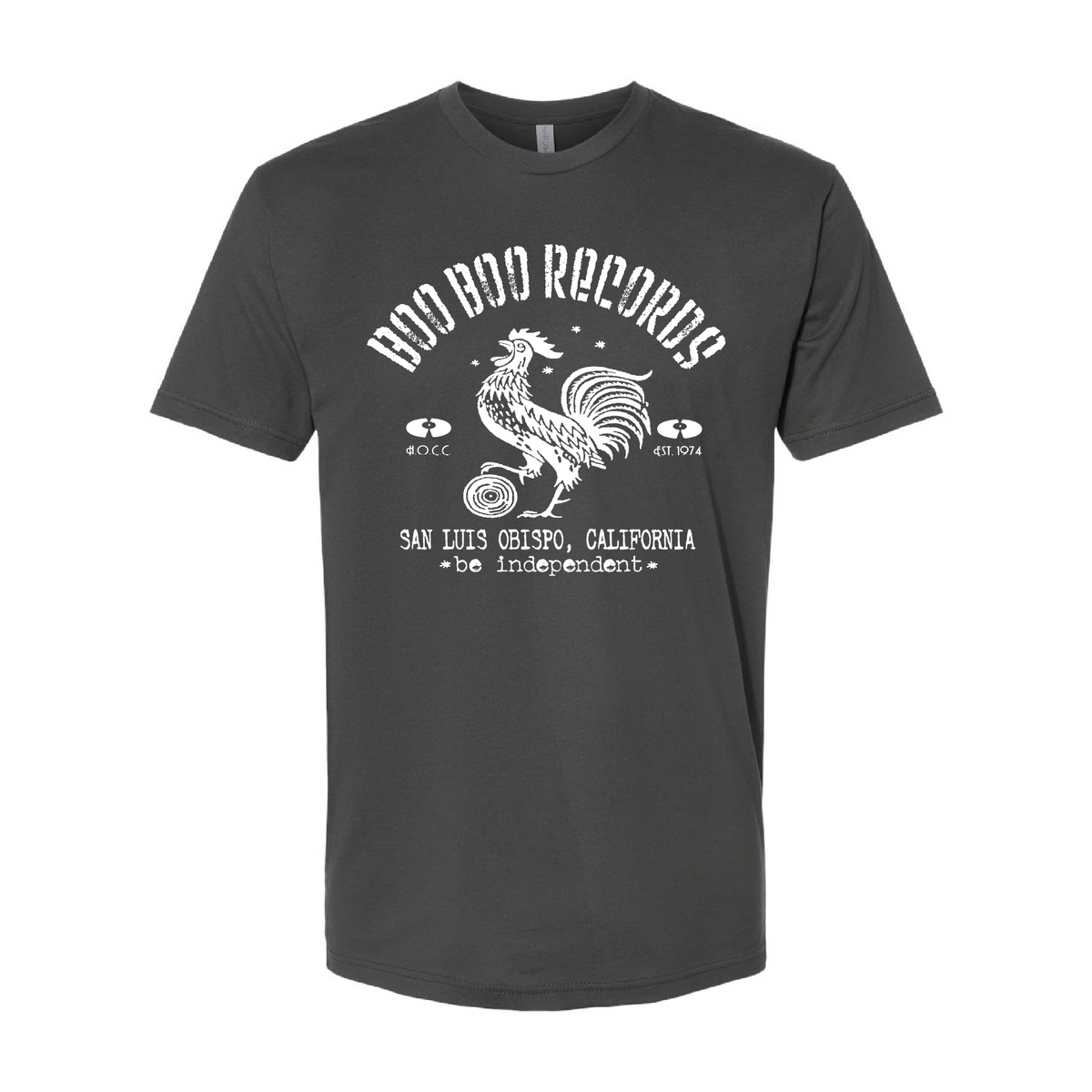 Men's 100% Cotton T-Shirt (Boo Boo Records, Metal, White Logo)