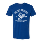 Men's 100% Cotton T-Shirt (Boo Boo Records, Royal Blue, White Logo)