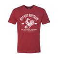 Men's Cotton/Poly T-Shirt (Boo Boo Records, Cardinal Red, White Logo) 