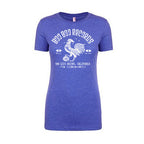 Women's Tri-Blend T-Shirt (Boo Boo Records, Vintage Royal, White Logo)